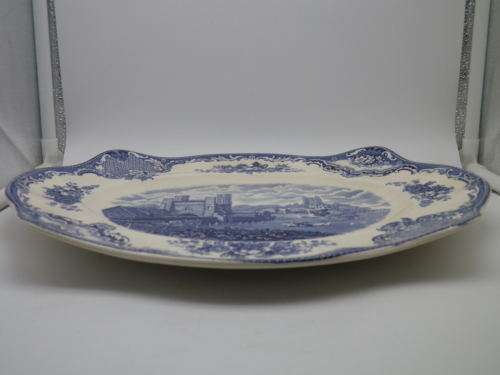 Johnson Bros Blue & White Platter, England Old Britain Castles Design 34 x 28.5cm