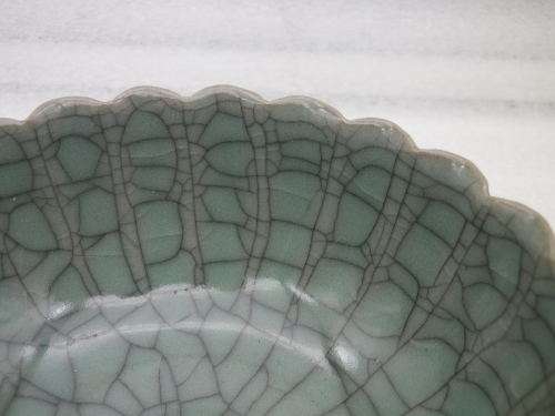 Handsome pair Chinese crackle glaze porcelain rice bowls with carved ebony chopsticks & stand.