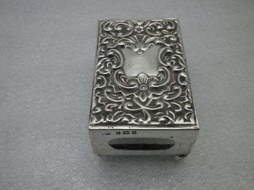 GORGEOUS Hallmarked Silver Matchbox holder..Birmingham 1901 Henry Matthews 23g 6.3x4x2.5cm