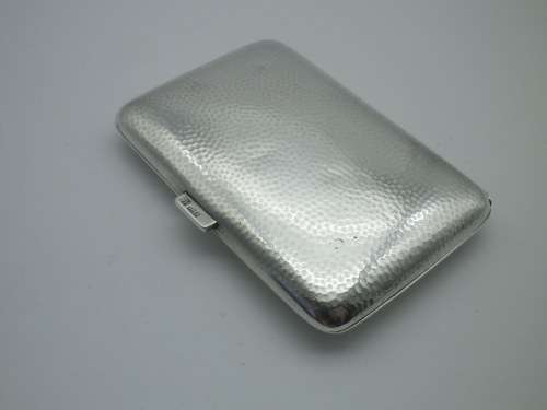 Vintage Hallmarked 830 Silver Cheroot case with gilt interior... 43grm. 8.5 x 5.5cm