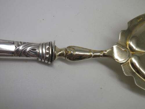 Art Nouveau German Silver Handle (800 purity) Cake Lifter. Boxed 29cm
