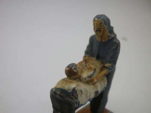 Miniature Nativity set. Vintage Antique lead 5 piece set. UNION OF SOUTH AFRICA! Special. 5cm tall