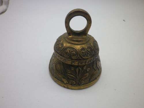 Vintage Ornate  Brass Christian Santuary  Bell `Agnus Pelicanus`