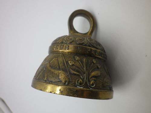 Vintage Ornate  Brass Christian Santuary  Bell `Agnus Pelicanus`
