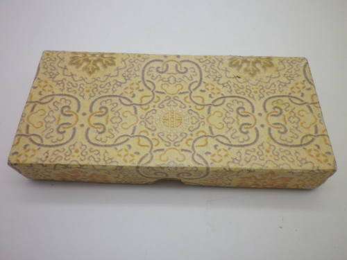 Chinese ceramic & Jadite hand held handle mirror. Boxed