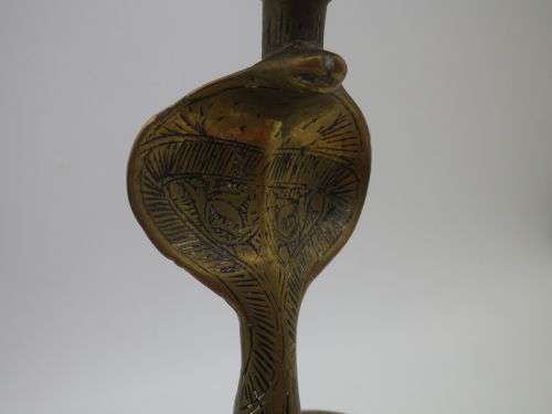 Nice Pair Brass Vintage Indian COBRA candle holders