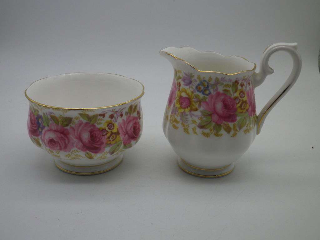 Royal Albert `SERENA` matching small sugar bowl & milk jug. Very Good condition.