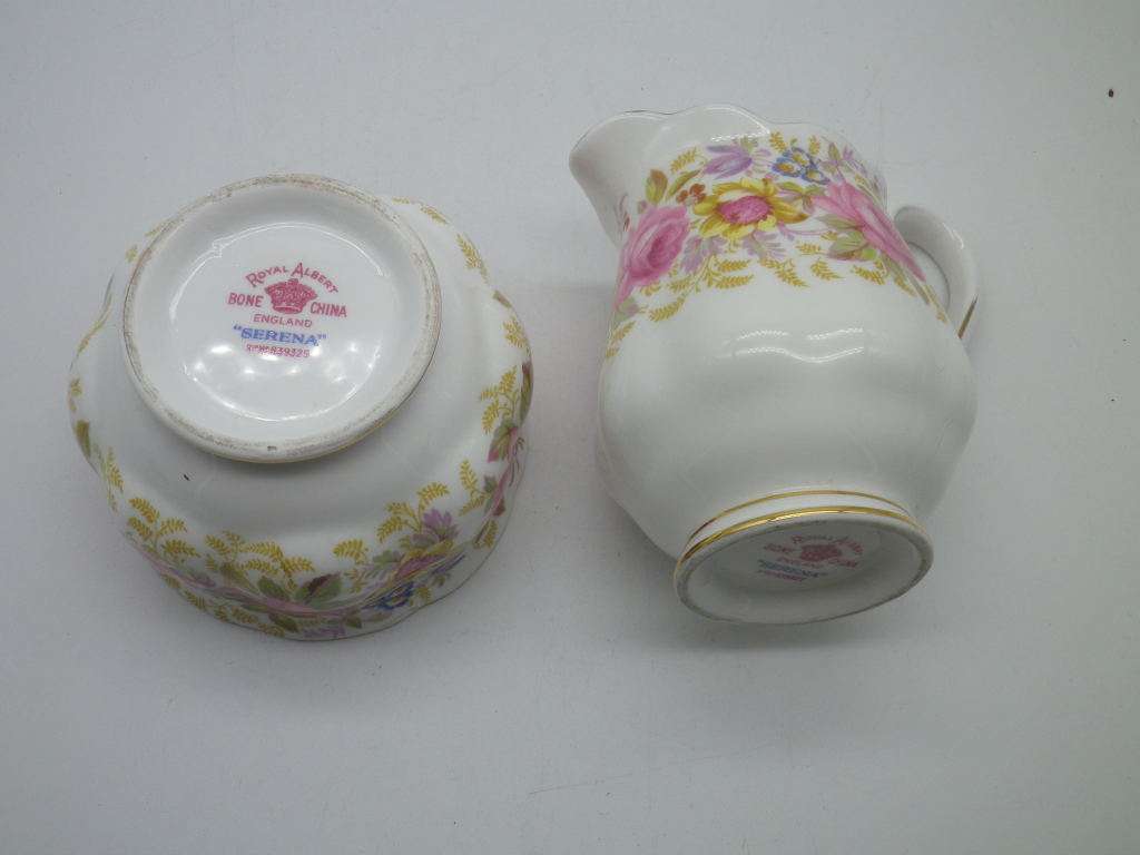 Royal Albert `SERENA` matching small sugar bowl & milk jug. Very Good condition.