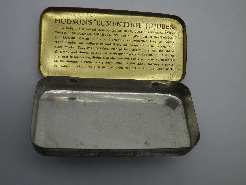 Vintage Hudson`s Eumenthol Jujubes tin