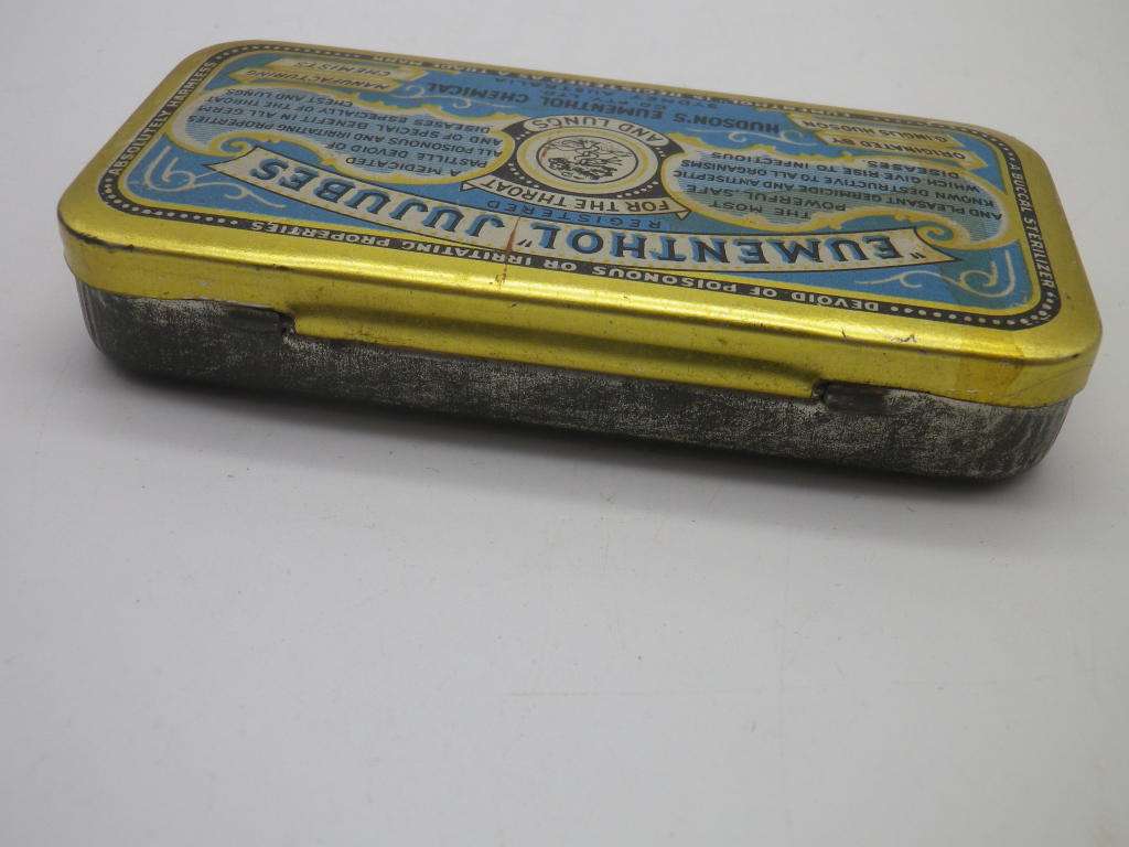 Vintage Hudson`s Eumenthol Jujubes tin