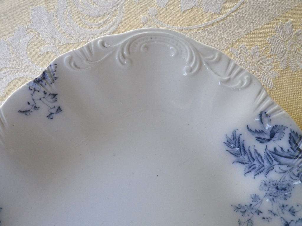 Antique WH Grindley & Co England `Unique` Flow Blue Semi Porcelain Serving platter. RARE!!