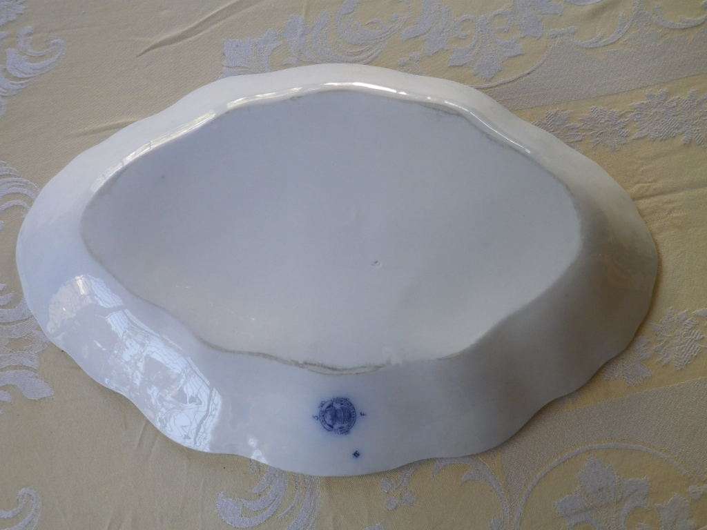 Antique WH Grindley & Co England `Unique` Flow Blue Semi Porcelain Serving platter. RARE!!