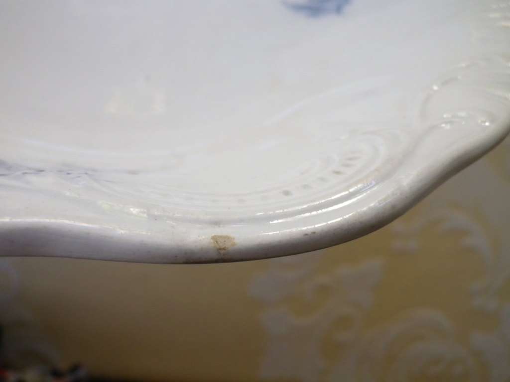 Antique WH Grindley & Co England `Unique` Flow Blue Semi Porcelain Serving platter. RARE!!