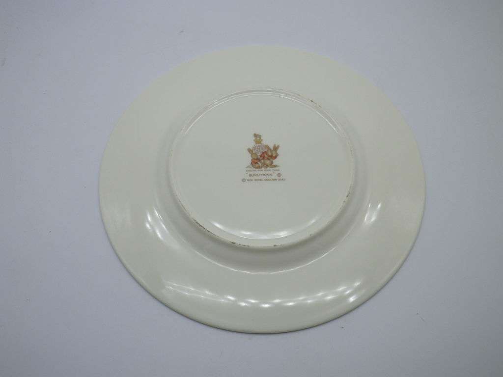 FOR MERIDIAM ONLY PLEASE! BUNNYKINS,  Royal Doulton Large Plate 20cm. Bunnies having breakfast