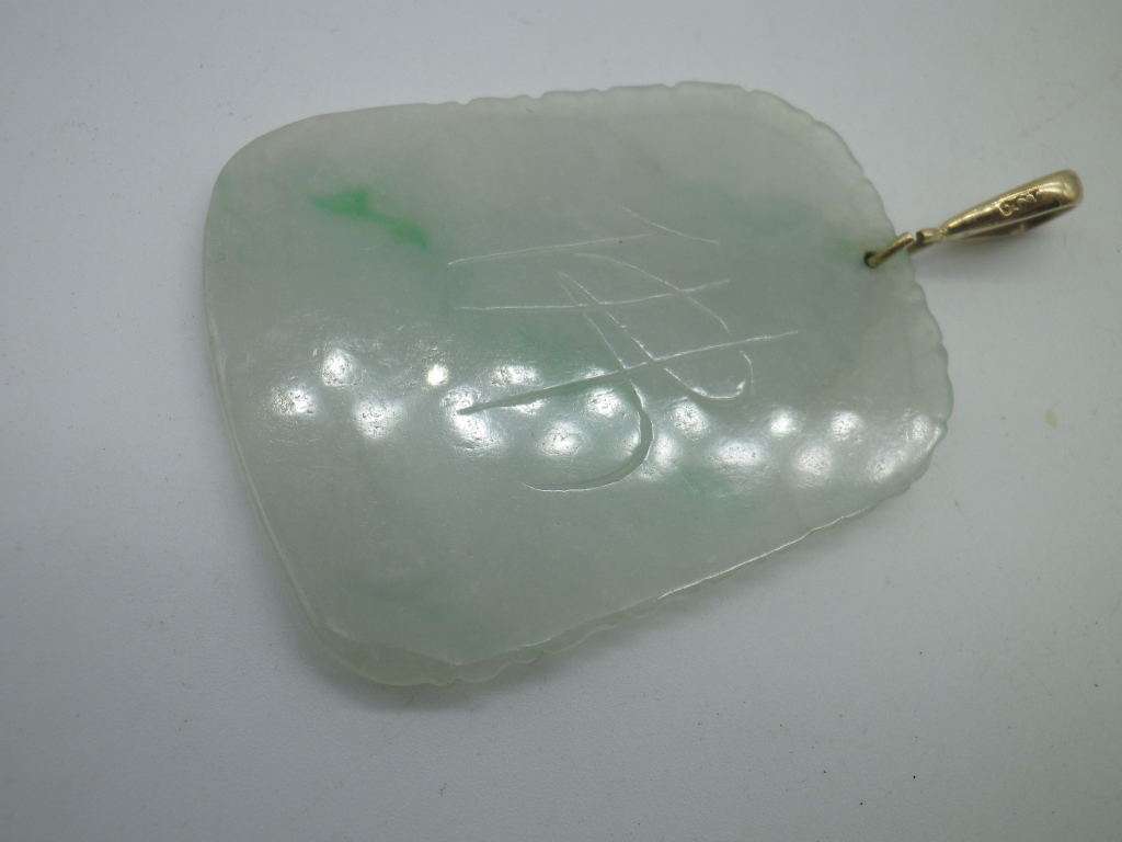 FOR SHAUN ONLY PLEASE!!!  Vintage JADE LARGE BUDDHA PENDANT with 9ct gold bale. 5x 4cm