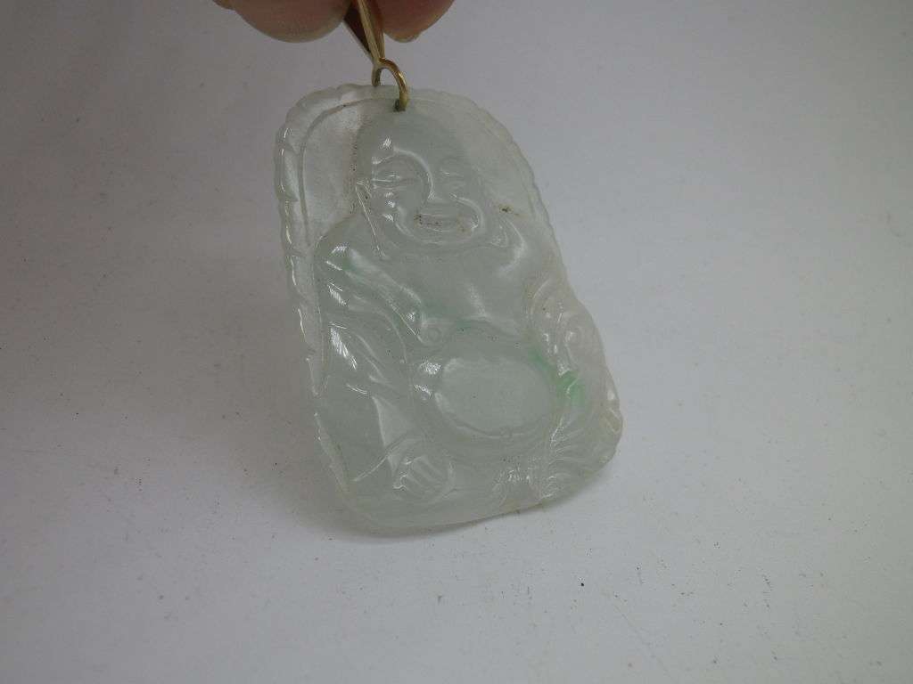 FOR SHAUN ONLY PLEASE!!!  Vintage JADE LARGE BUDDHA PENDANT with 9ct gold bale. 5x 4cm