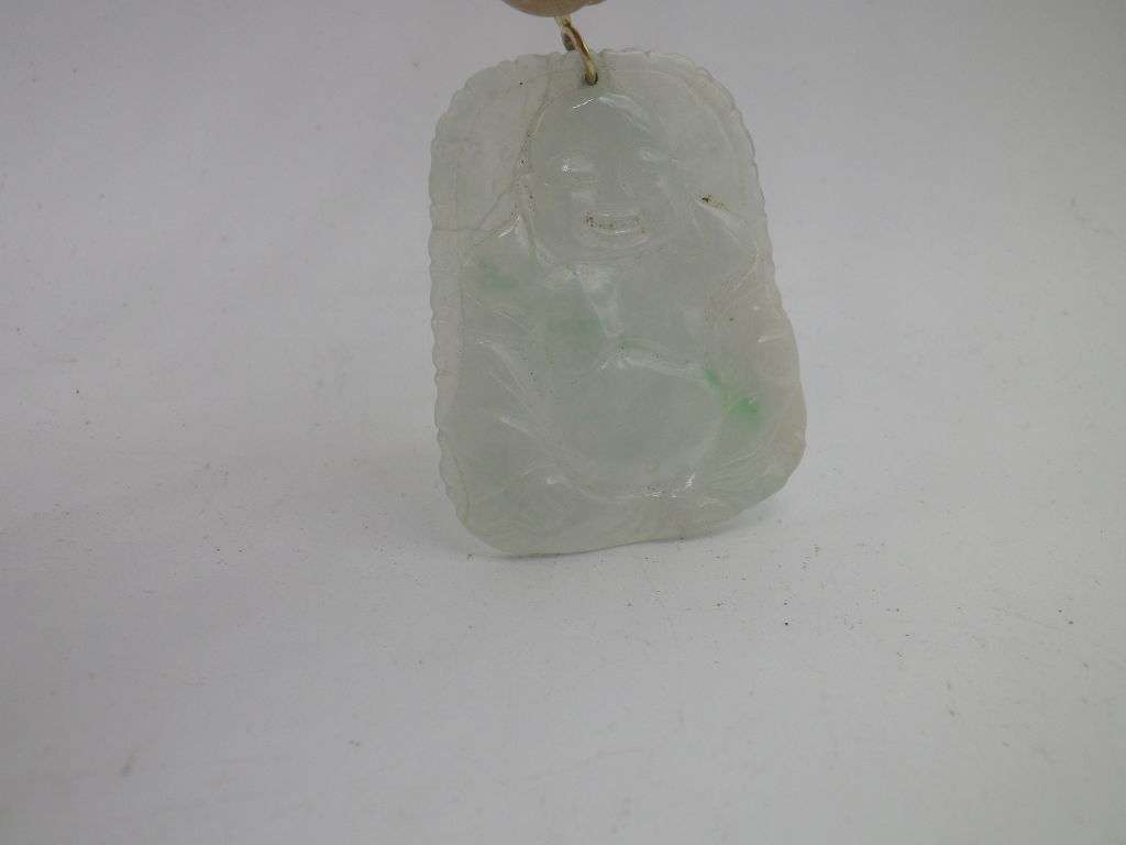 FOR SHAUN ONLY PLEASE!!!  Vintage JADE LARGE BUDDHA PENDANT with 9ct gold bale. 5x 4cm