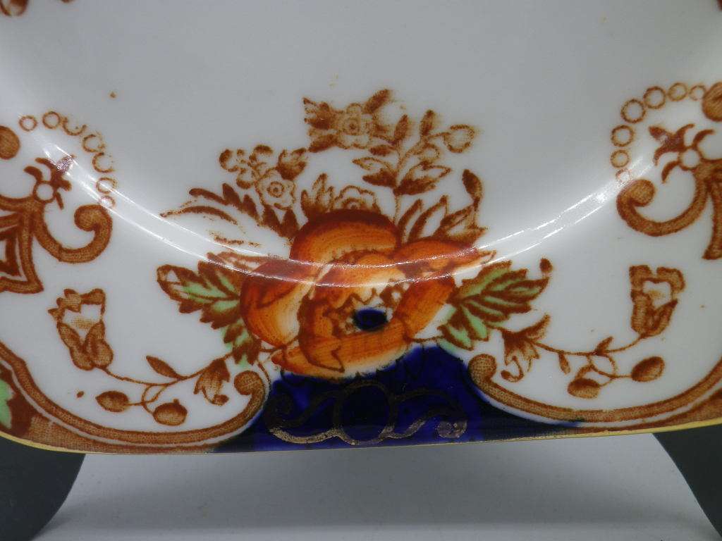 FOR ELSABE!!! BELL CHINA 20 PIECE IMARI DESIGN TEA SET. 6 trios, sugar bowl and creamer.