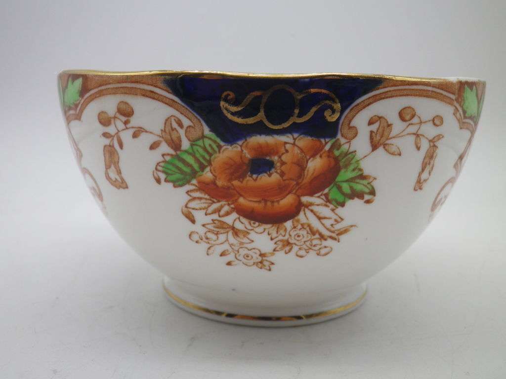 FOR ELSABE!!! BELL CHINA 20 PIECE IMARI DESIGN TEA SET. 6 trios, sugar bowl and creamer.