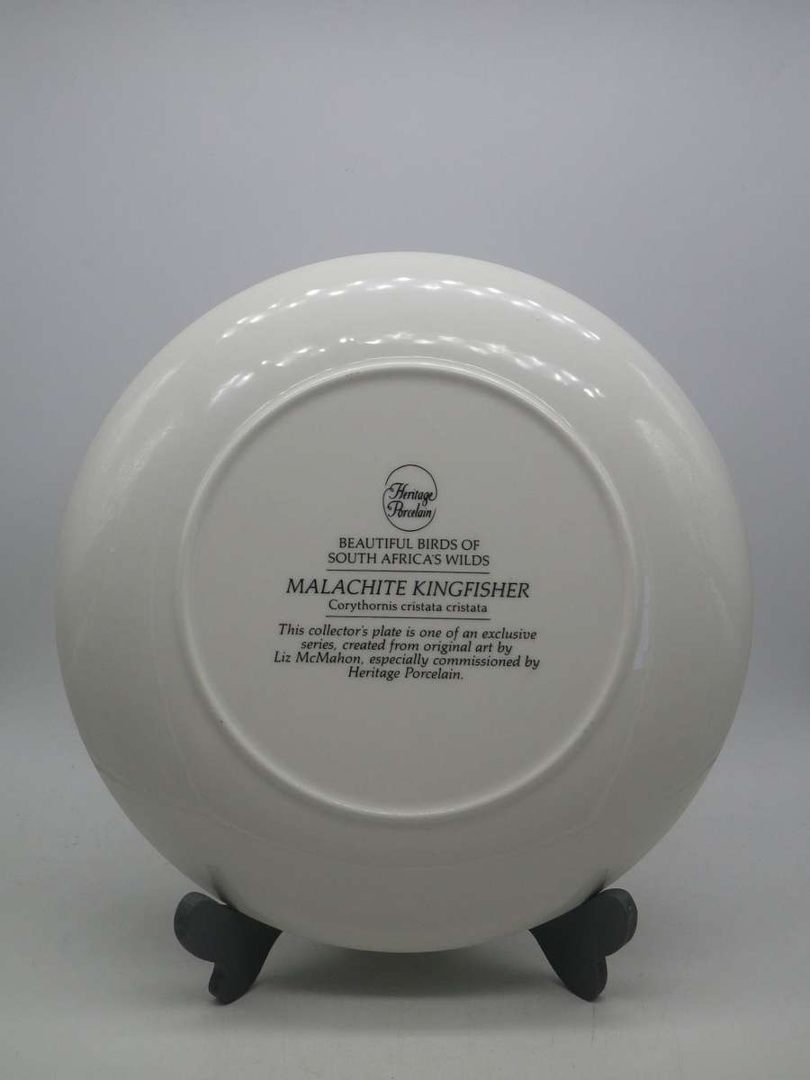 HERITAGE PORCELAIN MALACHITE KINGFISHER Ltd Ed DISPLAY PLATE. 23cm