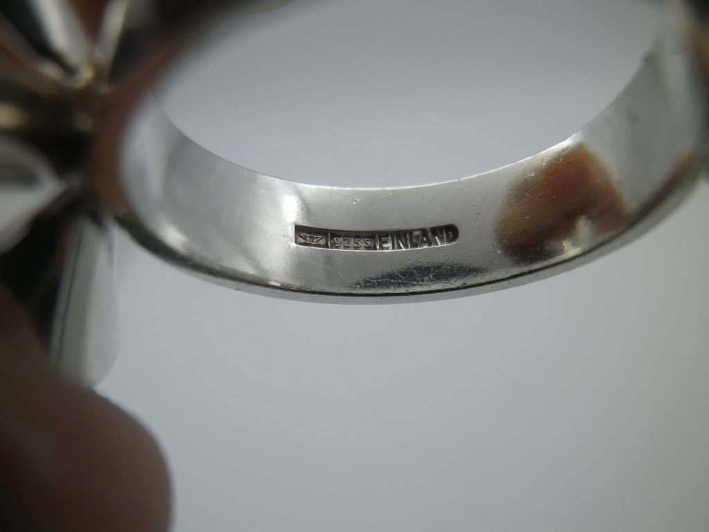 FOR ISABEL ONLY PLEASE!  ELIS KAUPPI, Finland Sterling Silver & Topaz adjustable ring. 6.4g