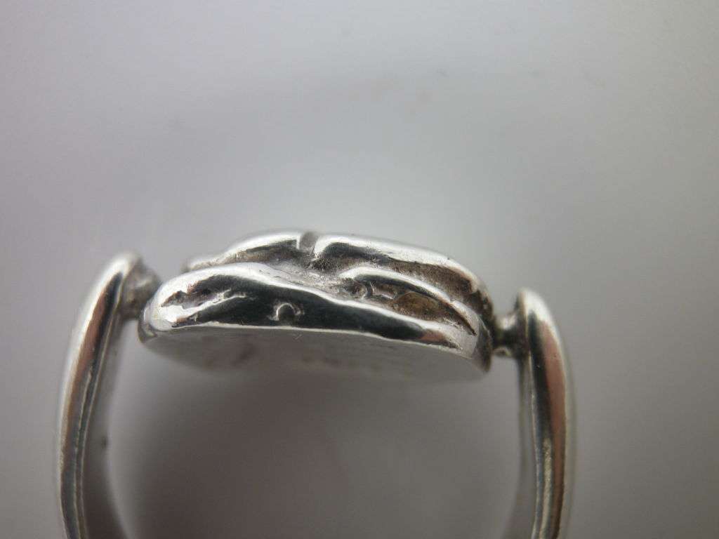 Unusual Vintage Sterling Silver SCARAB SPINNER Ring. Size: J 6 g