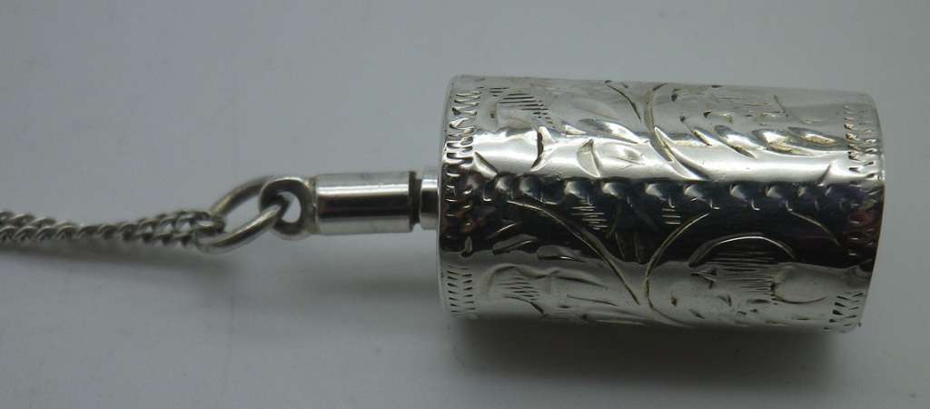 WOW! Sterling Silver PERFUME BOTTLE PENDANT on long 925 Silver Chain