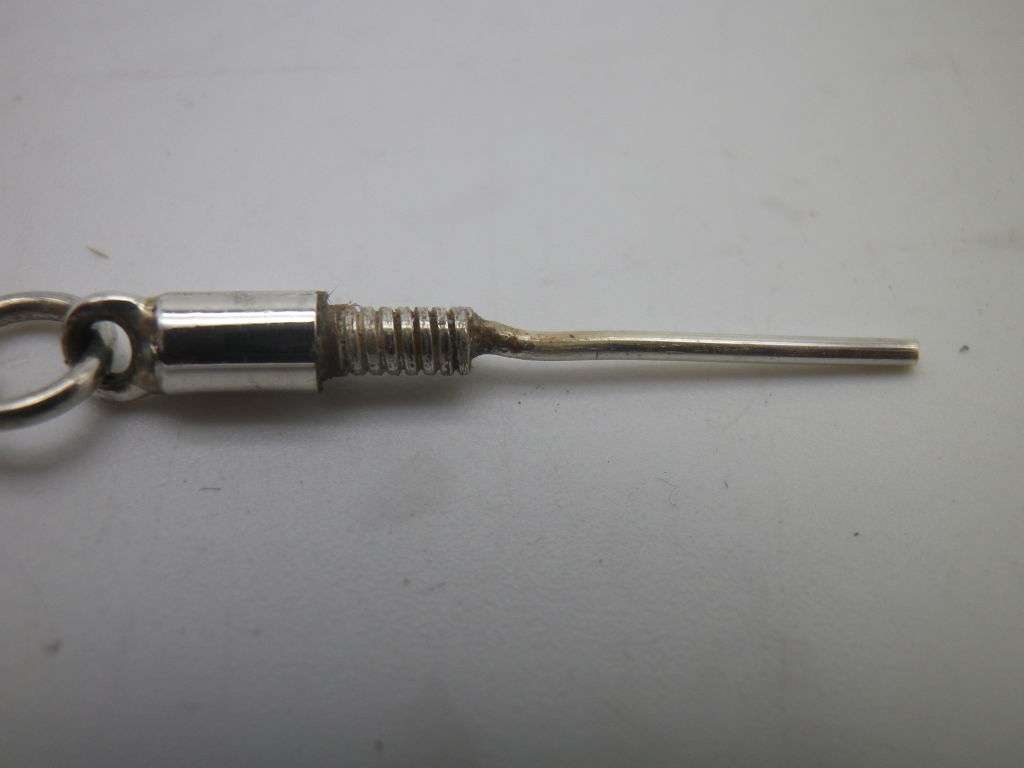 WOW! Sterling Silver PERFUME BOTTLE PENDANT on long 925 Silver Chain