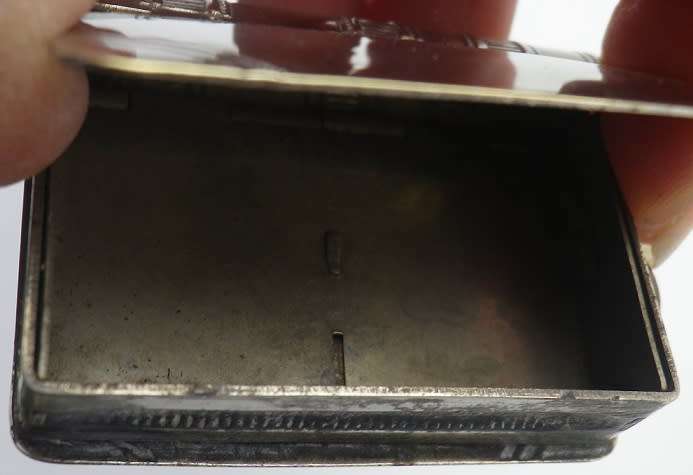 Edwardian chatelaine vesta & stamp case in the shape of a book C.E B & Co 387671