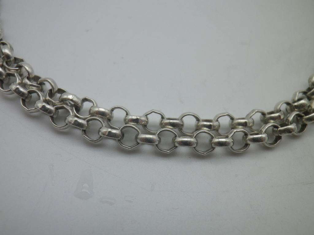 Vintage Steling silver Link chain necklace  of Round 2mm rings. 55cm long 12g