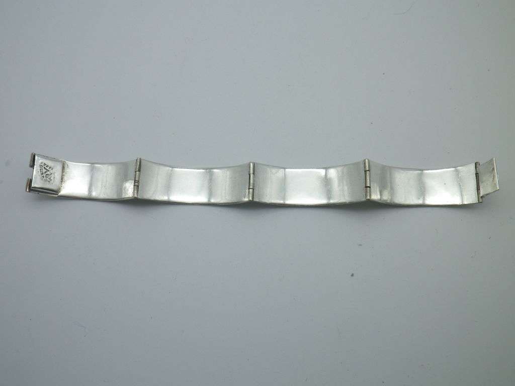 925 Silver & Turquoise 4 hinge panel clip on Bangle. Mexico. 25g. 5.7 x 5.5 inner diameter