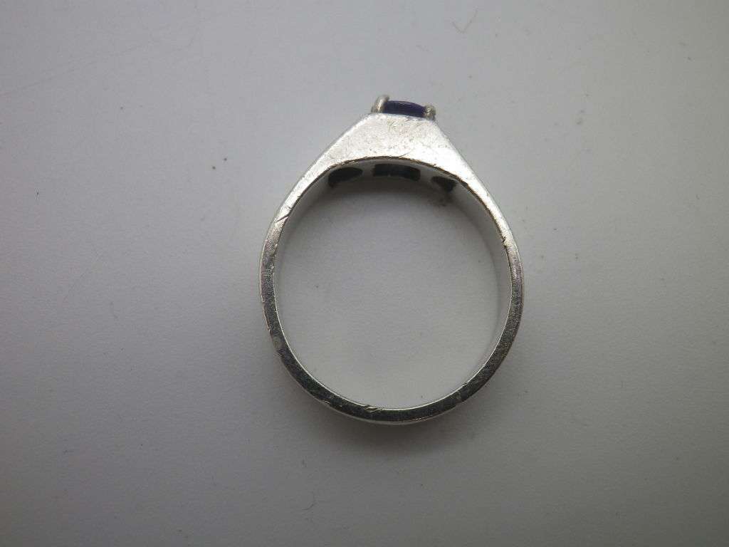 Dainty Vintage Silver & Tanzanite Ring. 4g size: H