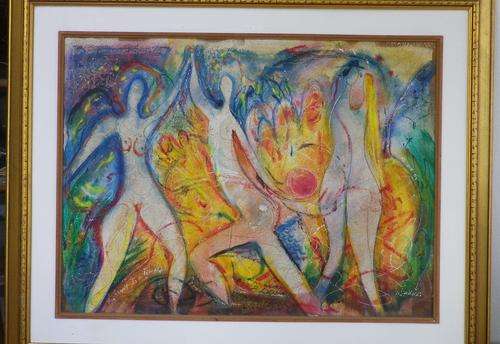 CRAZY CRAZY WEDNESDAY!! MARTIN WENKIDU- LARGE  OIL/ACRYLIC. RARE ON BIDORBUY. DON'T MISS!!!