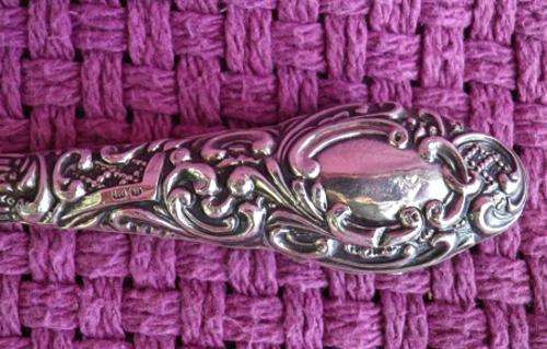 Super old Boot hook, with hallmarked silver handle Birmingham 1907 & stainless steel hook