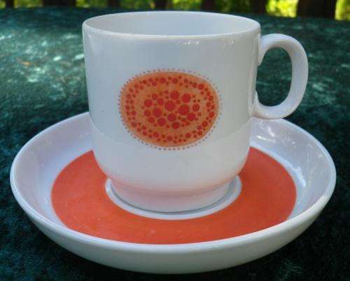 FABULOUS vivid orange and white Mid century modern THOMAS, GERMANY DUOS. Two on offer.