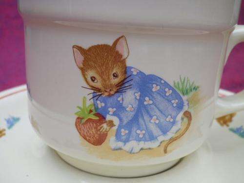 Cutest kiddie cup & saucer "Mac Mouse" with adorable, whimsical mouse design