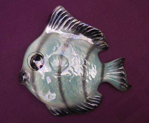 FAB!!! 1950s lustre glazed fish wall pocket. "Tropic Treasures" by CERAMICRAFT, San Clemente, USA