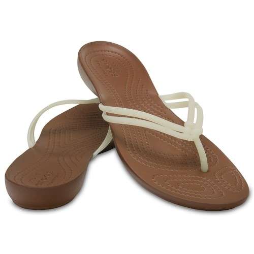 CROCS - Isabella Flip w white/bronze size UK 5 Available