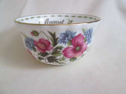 ROYAL ALBERT SUGAR BOWL FLOWER OF THE MONTH SERIES AUGUST