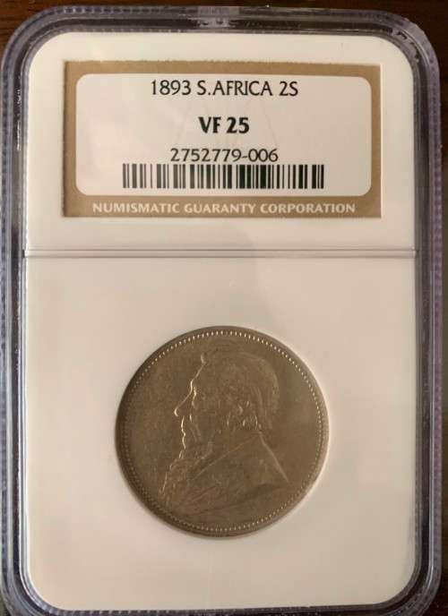1893 ZAR 2 Shilling VF 25