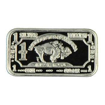 1 GRAM 999 FINE SILVER Baffalo bar