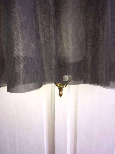 Grey Jenni Button Dress with Mesh Overlay