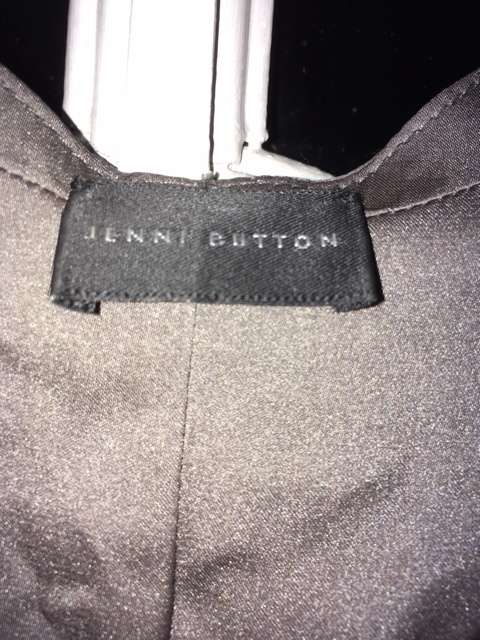 Grey Jenni Button Dress with Mesh Overlay