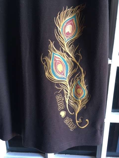 Brown cowl neck dress with peacock feather detail - Suga Suga SA Designers at Woolworths