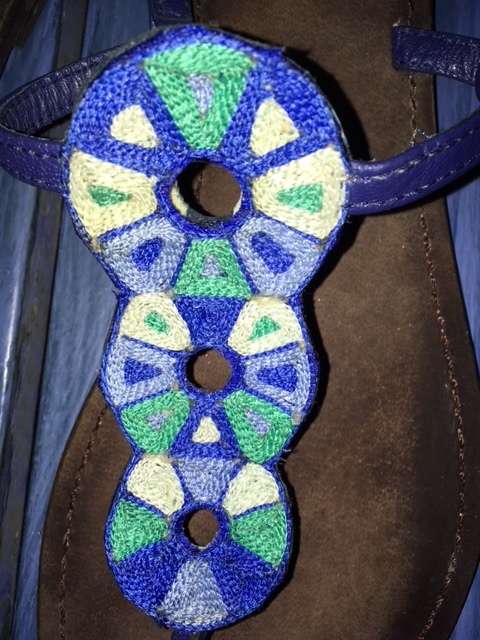 Blue embroidered leather sandals by SugaSuga