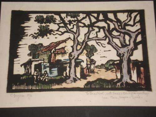 RARE, RARE, RARE GREGOIRE BOONZAIER LINO WITH WATER COLOUR!!