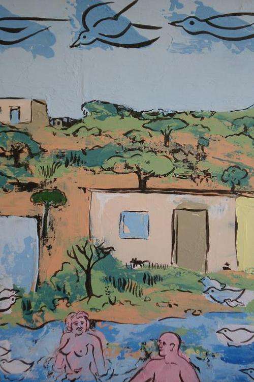 Chris Spies oil on board at CRAZY R1 START!!!!!!!