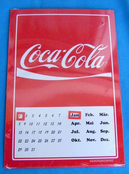 Coca Cola Metal sing calendar (0W01)