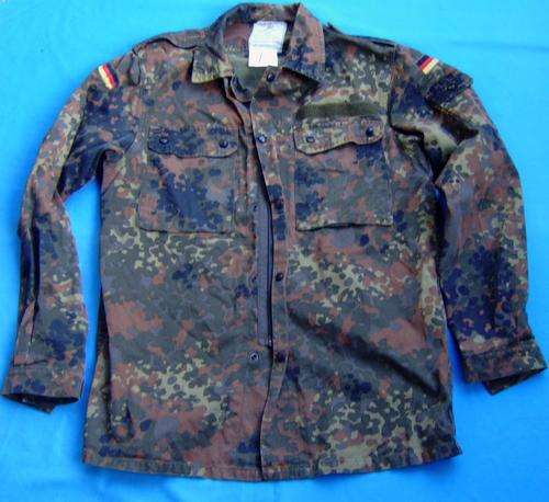 Original German Army Bundeswehr Flecktarn camo Shirt Summer Jacket size L (14/10)