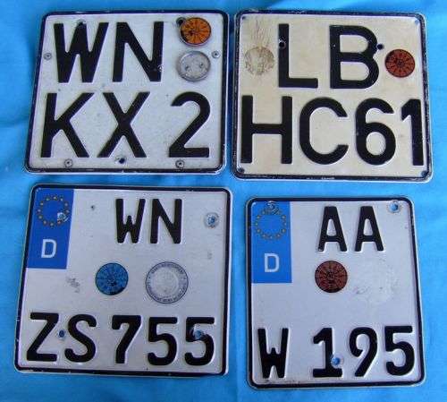 4 Original German Metal Number Plates (4c/57)